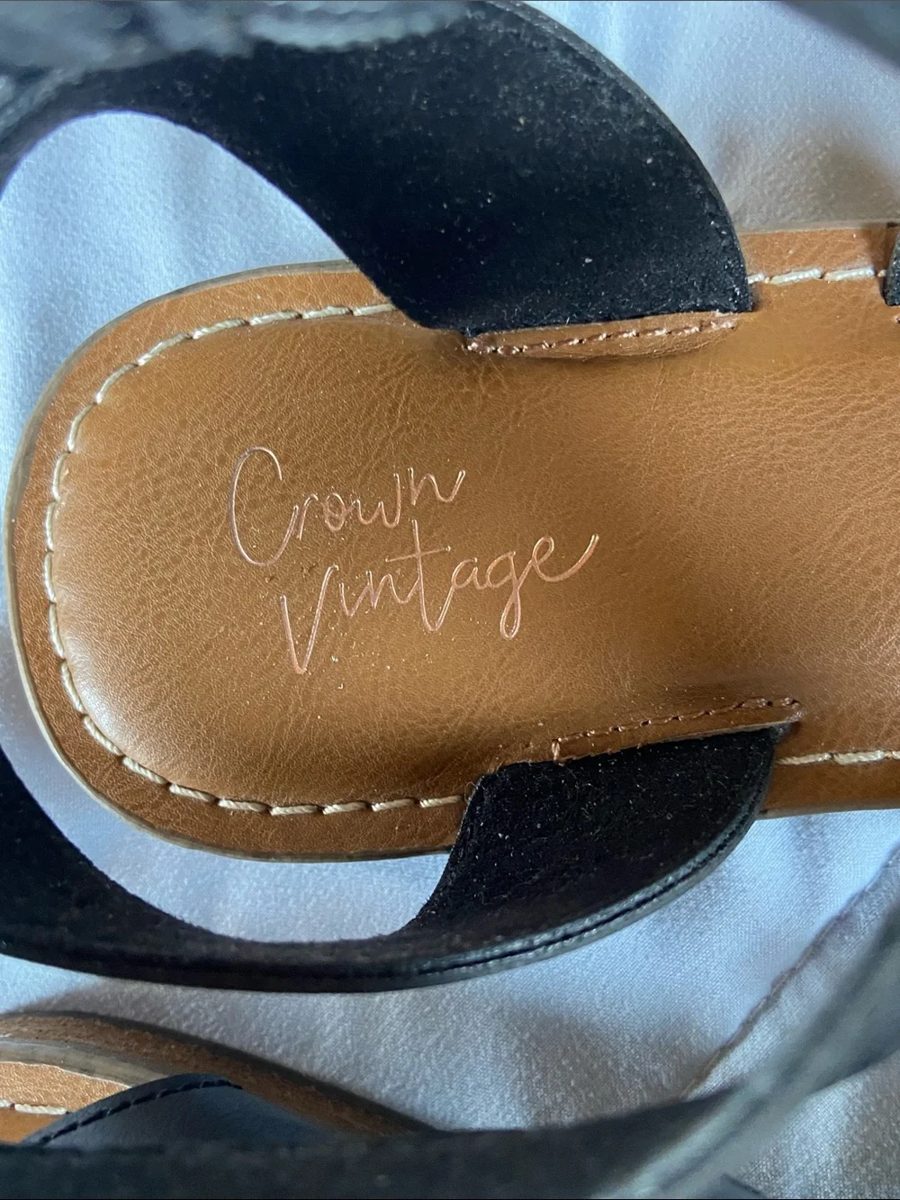 Like New Crown Vintage Black Sandals 9.5